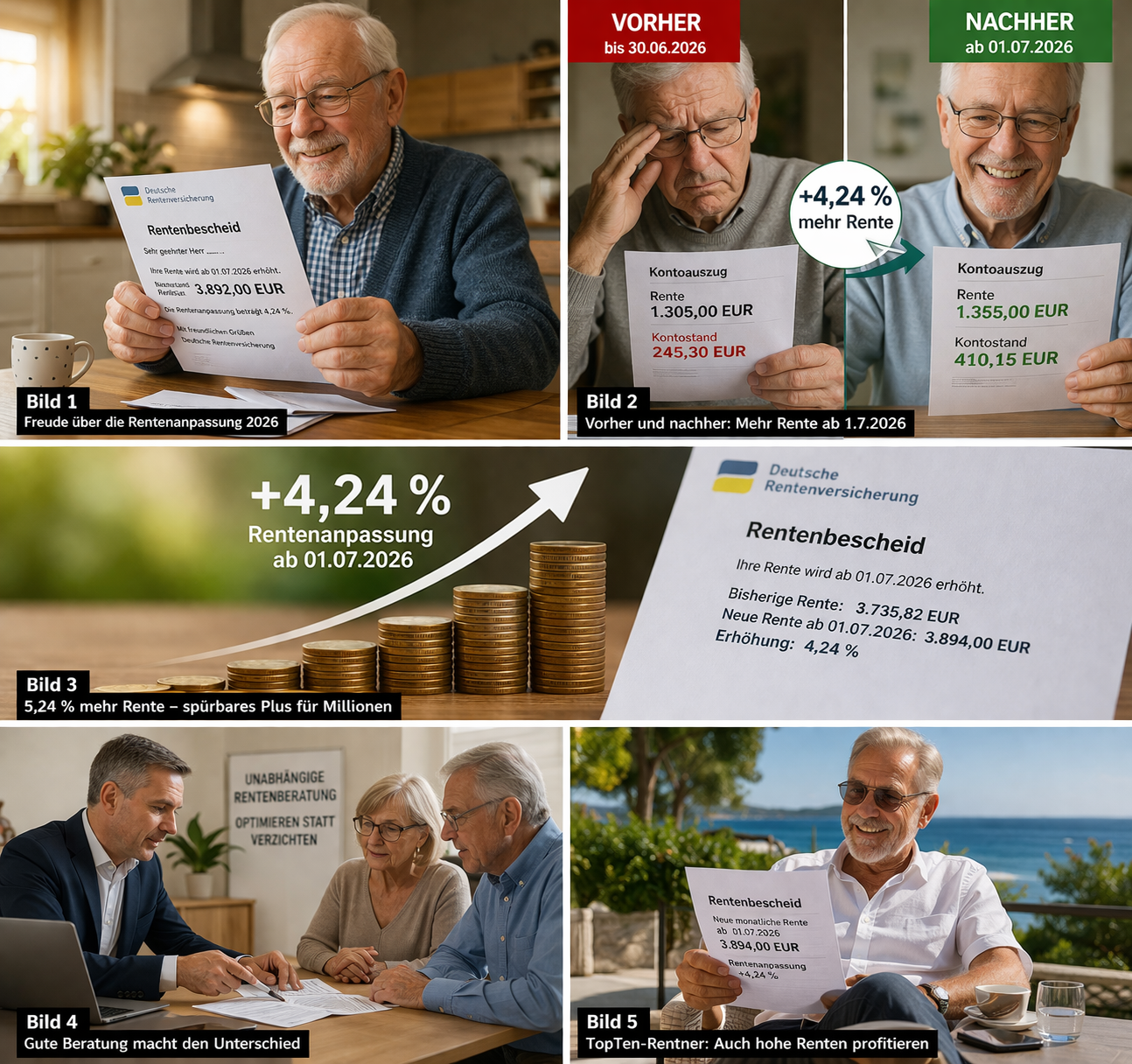 Renten-Anpassung zum 01.07.2026: Jetzt offiziell 4,24 % mehr Rente!