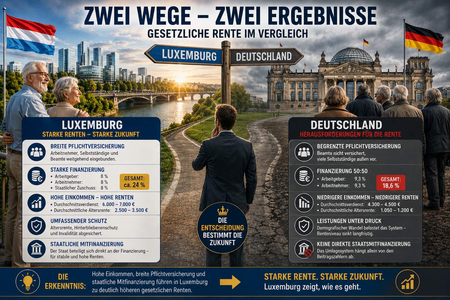 Teil 21a: Gesetzliche Rente in Luxemburg – Vergleich mit Deutschland