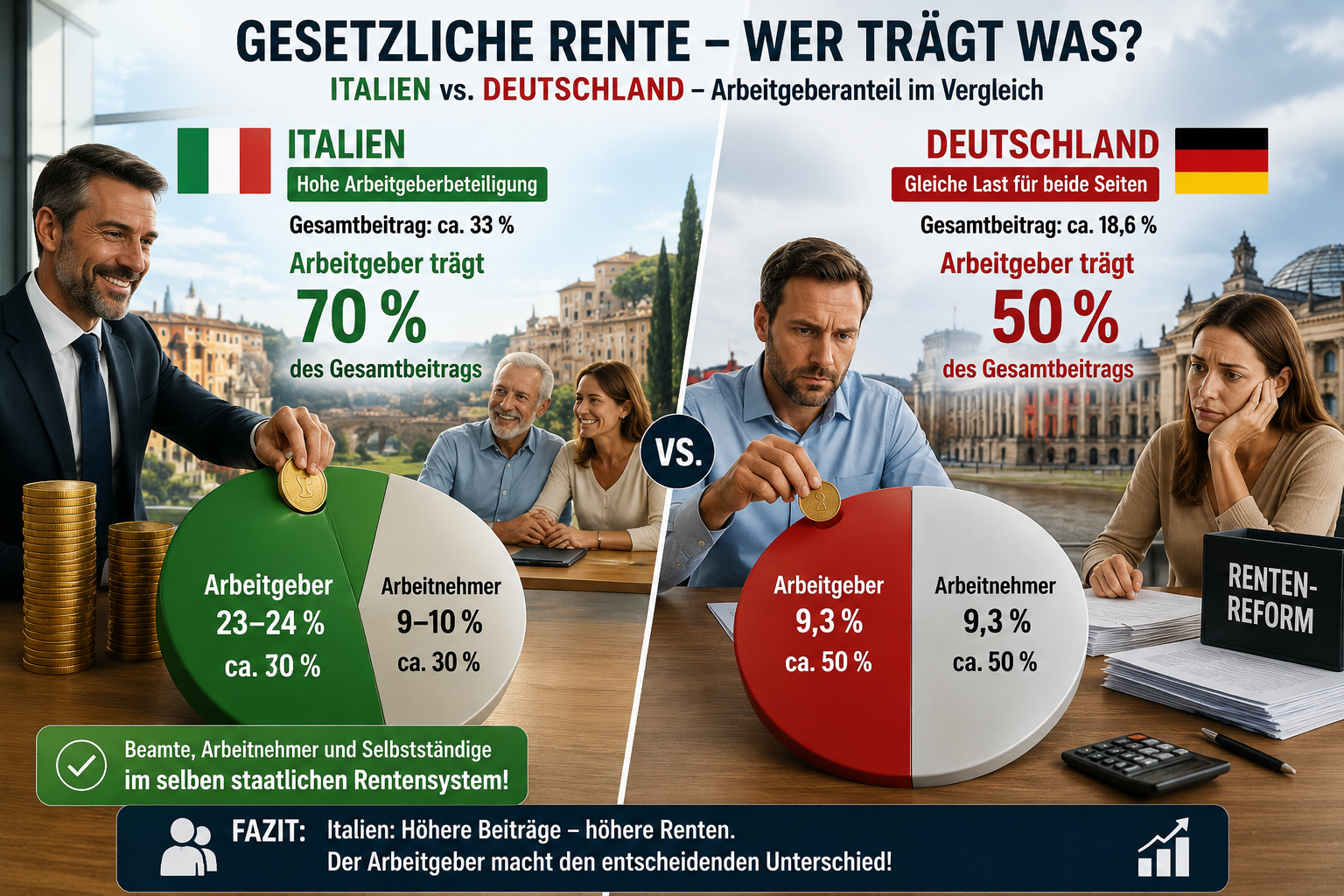 Teil 8a: Gesetzliche Rente in Italien – Vergleich mit Deutschland