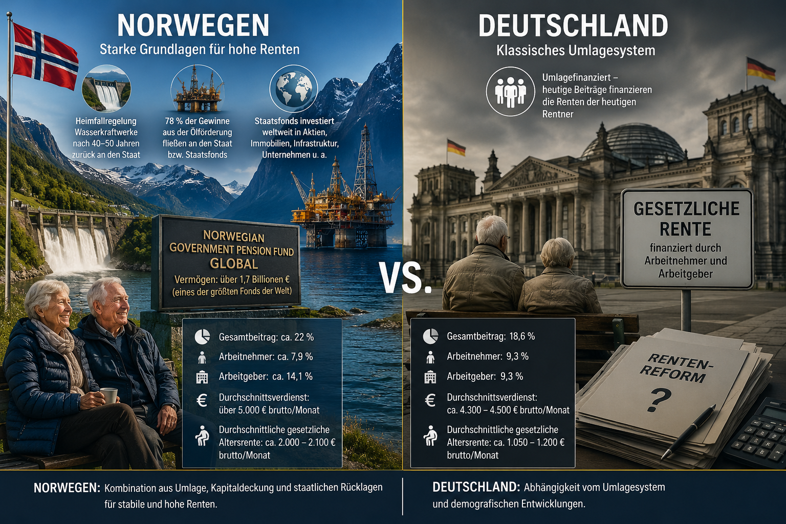 Teil 14a: Gesetzliche Rente in Norwegen – Vergleich mit Deutschland