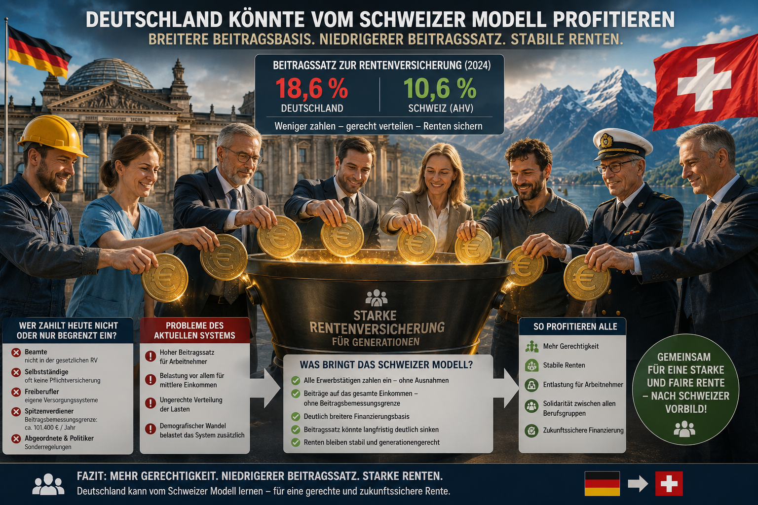 Was würde passieren, wenn Deutschland das Schweizer Modell übernehmen würde?