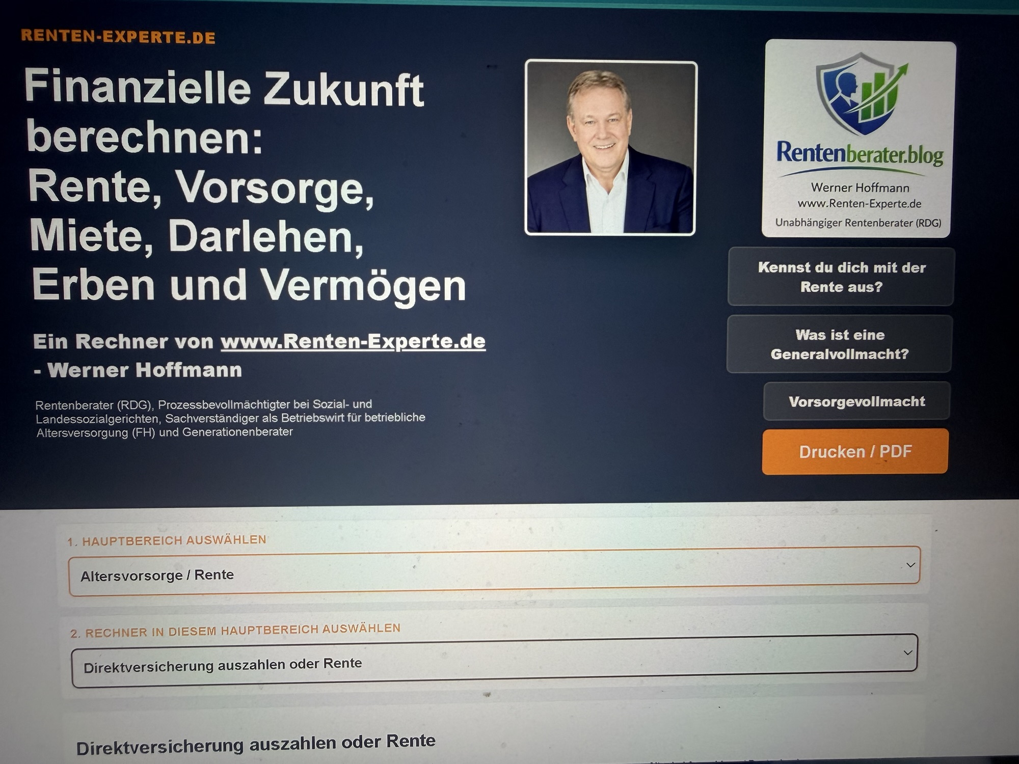Kostenlose Finanz-, Renten- und Erbrechner: Neue Beta-Version von Renten-Experte.de ist online