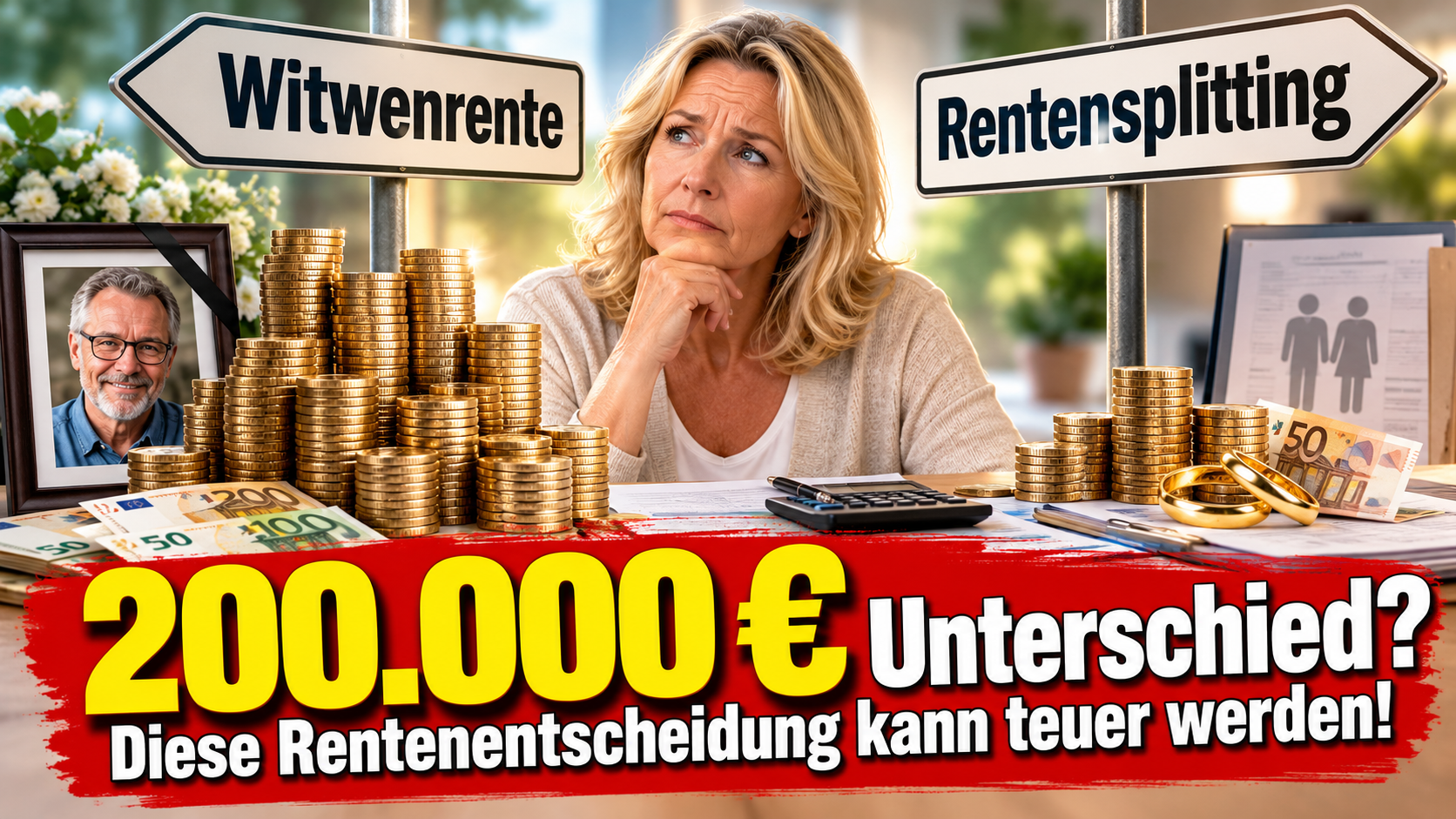 Witwenrente oder Rentensplitting? Warum eine Witwe über 200.000 Euro verlieren könnte!